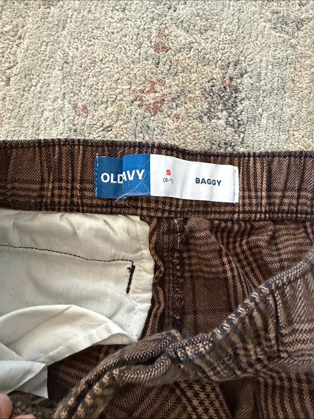 Old Navy Brown Plaid Cargo Pants for Kids